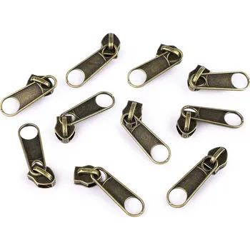 Zip Jezdec ke spirálovým zipům No 5 pro metráž typu POL, malé, 033 staromosaz