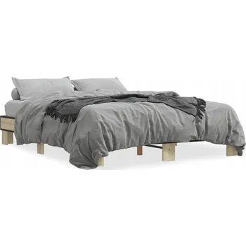 Postel Rám postele dub sonoma 203 x 153 x 30 cm z překližky