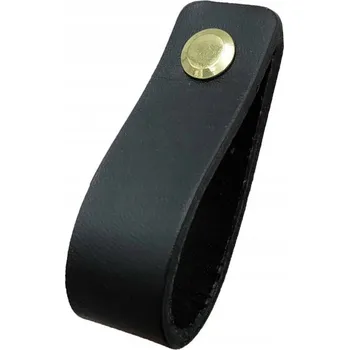 Nábytkové kování Úchytka, Nábytková úchytka Kožená L-118 mm 2v1 černá