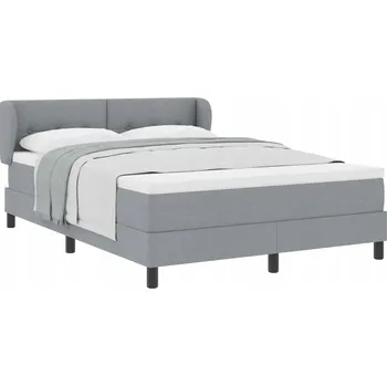 Postel Postel Box Spring s matrací, světle šedá, 203 x 143 x 88 cm