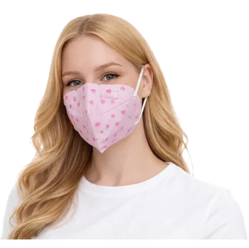 respirátor Balerina zdravotnický Český nano respirátor FFP2 - Pink hearts
