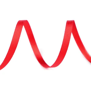 Stuha Atlasová stuha oboulící šíře 5 mm, střední, 643 červená