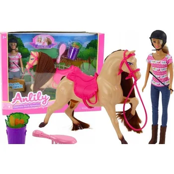 Panenka Panenka s koněm a příslušenstvím Anlily Džokejka