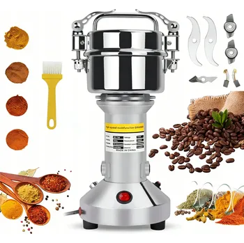 Kuchyňský mlýnek ELEKTRICKÝ MLÝNEK Z NEREZOVÉ OCELI NA SUCHÉ MATERIÁLY, KOŘENÍ A ZRNO