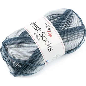 Příze Pletací příze Best Socks samovzorovací / ponožkovka 100 g, barva 23 (7404) šedá holubí