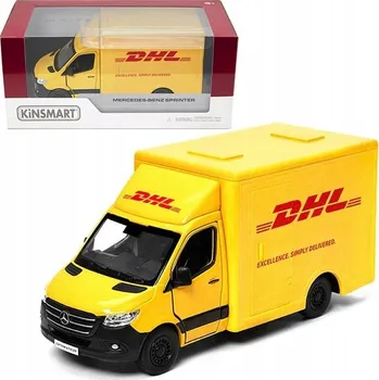 autíčko KOVOVÉ AUTO MERCEDES SPRINTER DODÁVKA DHL HRANATÝ BUS KURÝR s pohonem