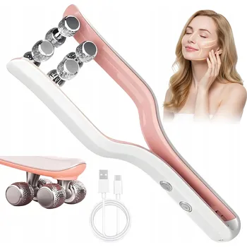 Masážní přístroj 400MAH EMS Masážní přístroj na obličej 3.7V Růžový – Proti dvojité bradě