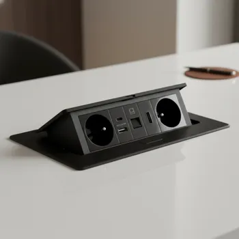 Elektrická zásuvka Interex Černá Matná