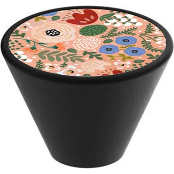 Obraz NÁBYTKOVÁ ÚCHYTKA GD09 DŘEVĚNÁ ČERNÁ KVĚTINY V96