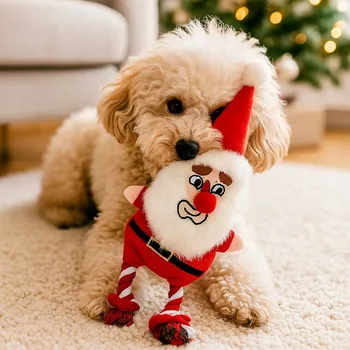 Hračka pro psa Psí hračka pro míč - interaktivní plyšová sob hračka Vánoční