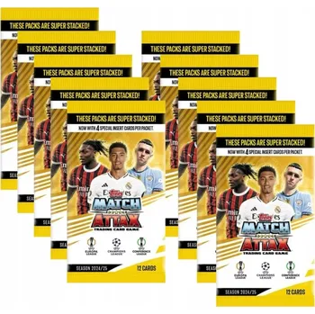 Karetní hra 10 sáčků Topps Match Attax Champions League 2025 Fotbalové Kartičky