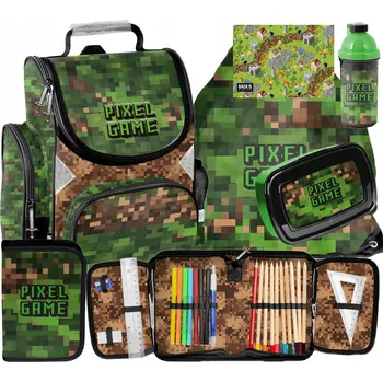 Školní batoh Školní aktovka jednokomorová Paso Minecraft s reflexními prvky