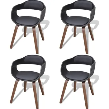 Jídelní židle zahrada-XL Jídelní židle 4 ks ohýbané dřevo a umělá kůže 271945