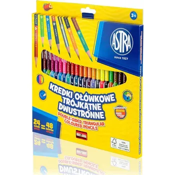 Kresba Pastelky ASTRA trojhranné oboustranné 24 pastelky 48 barev