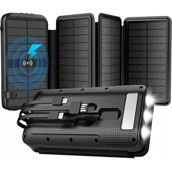 Powerbanka Solární powerbanka 32000 mAh s svítilnou, 5x USB, rychlé nabíjení