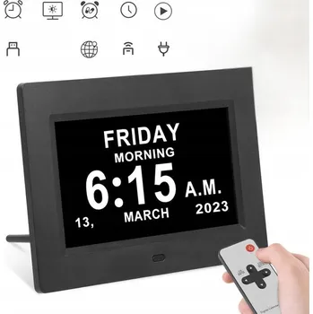 Hodiny Velké digitální hodiny s kalendářem pro seniory s připomínkou léků