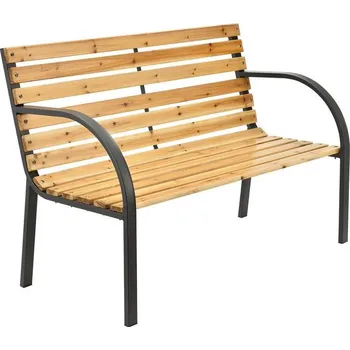 Zahradní lavice Zahradní lavice 120 cm, dřevo/ocel, 2místná