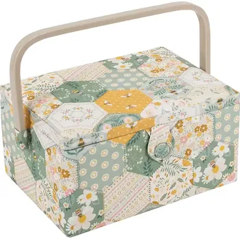 Organizér galanterie Střední košík na šití, pletení a háčkování - Patchwork (Medium Sewing Box Patchwork Bee)