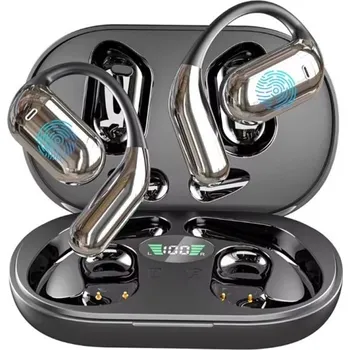 Sluchátka Bezdrátová AI sluchátka s okamžitým překladem 144 jazyků Bluetooth 5.3 potlačení hluku otevřený design pro cestování černá