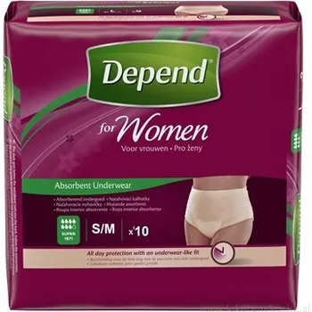 Inkontinenční kalhotky Kimberly-Clark DEPEND SUPER S/M pro ženy natahovací kalhotky 10 ks