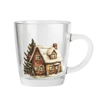 Hrnek sklo TORONTO 350ml zimní chaloupka