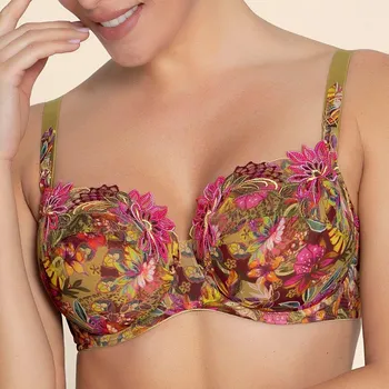 Podprsenka Lise Charmel - Danse des fleurs podprsenka vyšší 3/4 nevyztužená fushia vert 70E BCJ3037