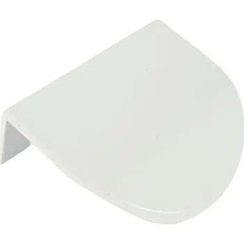 Nábytkové kování NÁBYTKOVÁ ÚCHYTKA OKRAJOVÝ U11 TYP 9 BÍLÝ MAT ZAOBLONY L-50mm