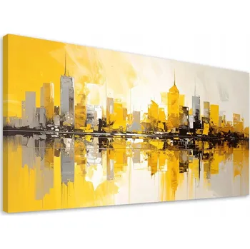 Obraz Obraz do obýváku, ložnice, kanceláře, Město Budovy Architektura žlutý 80x40