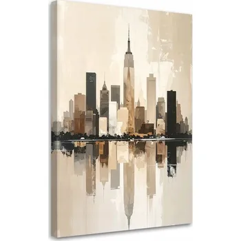 Obraz Obraz do obýváku jídelny, Abstraktní panorama města moderní 40x60