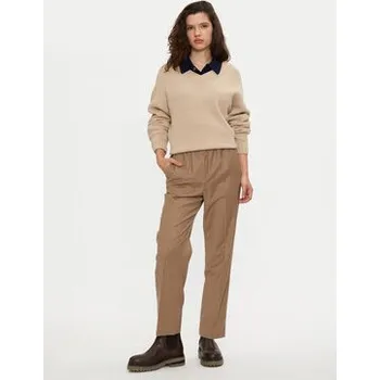 Dámské kalhoty Weekend Max Mara Kalhoty z materiálu Hateley 2425136052 Béžová Regular Fit 38