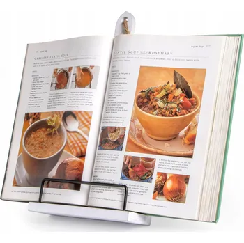 Obraz PUERSI Dřevěný Stojan na Kuchařky a Tablet, Vintage Bílý