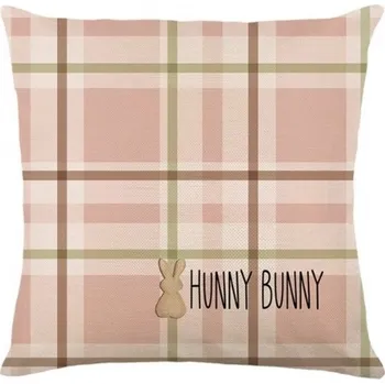 Povlak na polštářek Flamenco Mystique Lněný povlak na polštář 45 x 45 cm ŠŤASTNÝ KRÁLÍK POD215