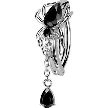 Piercing Šperky4U Piercing do pupíku pavouk, černé zirkony - WP0111-K