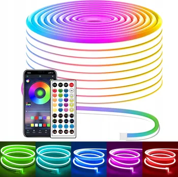 LED páska LED pásek RGB 5m Vodotěsný Dálkový Ovladač Aplikace IP65 24V Neon Flexibilní