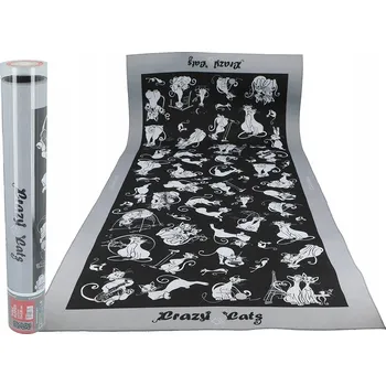ubrus ŠIROKÝ BĚHOUN NA STŮL KOTĚCÍ SVĚT KOČKY CARMANI ČERNÝ UBRUS DÁREK