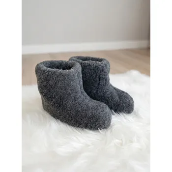 Dámské pantofle Úžasné papuče z ovčí vlny teploučké model 26 šedé, VELIKOST 43/44