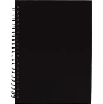 Zápisník Zápisník A5 linkovaný spirálový tvrdé desky eko z recyklovaného papíru ČERNÝ