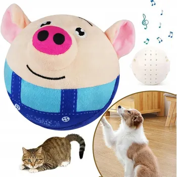 Hračka pro psa Pet Odrazový Míček Plyšové Skákající Prasátko Hračky pro Psa se Zvukem