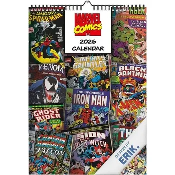 Kalendář Grupo Erik Marvel Kalendář 2026 Nástěnný kalendář 2026 - A3 Kalendář 2026 Rodinný plánovač 29,7 x
