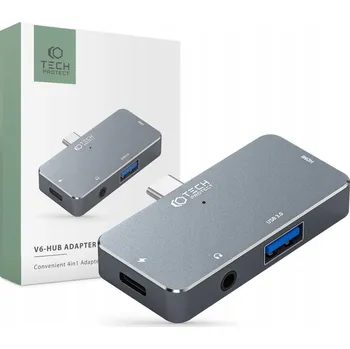 USB hub Hub, adaptér Tech-Protect USB-A 3.0, USB-C PD, HDMI, mini-jack, pro notebook