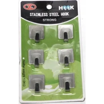 Věšák Samolepicí kovové háčky 6 ks – ocelové věšáky, silné