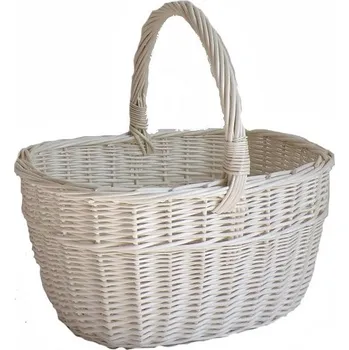 Proutěný koš Městský M bílý