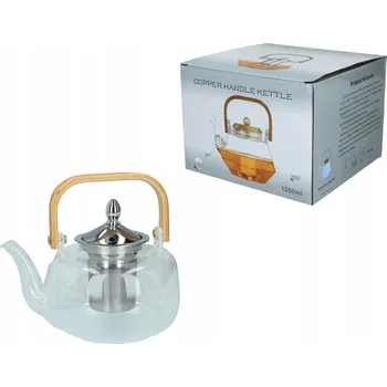 Konvice na čaj KONVICE SKLENĚNÁ S SÍTKEM DŽBÁN PRO LOUHOVÁNÍ ČAJE BYLINEK LOUHOVAČ