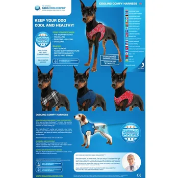 Postroj pro psa CHLADÍCÍ POSTROJ VESTA PRO PSA AQUA COOLKEEPER tmavě modrá 2XS