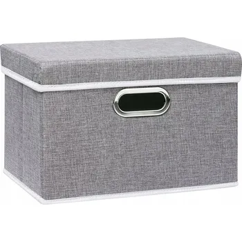 Úložný box YAWINHE Skládací Krabička s Víkem Šedý 32x23x20cm pro Uskladnění
