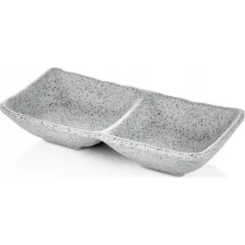 MELAMINOVÁ DVOJITÁ MISKA GRANITE 17,5 CM ŠEDÁ