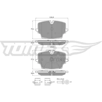 Brzdová destička Sada brzdových destiček, kotoučová brzda TOMEX TX 60-76