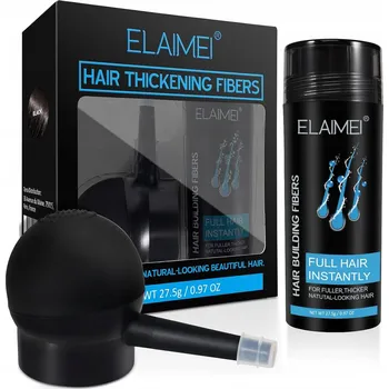 Stylingový přípravek Vlákna na vlasy pro zahuštění – černý pudr na prosvítající vlasy a pleš