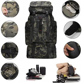 turistický batoh BATOH 80L TURISTICKÝ SPORTOVNÍ TREKINGOVÝ CESTOVNÍ NA KOLO S USB