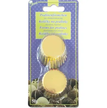Formička Alvarak hliníkové košíčky na pralinky zlaté (50 ks)